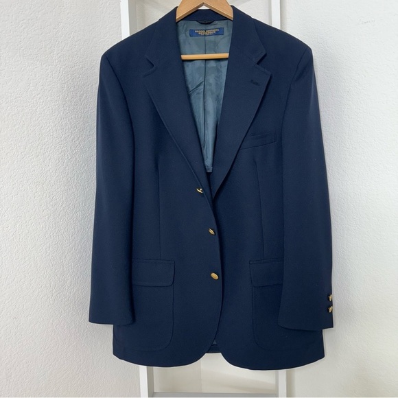 Vintage 70s Brooks Brothers Brooksgate Navy Blue Sport Coat Blazer Size 43 R - Picture 16 of 16